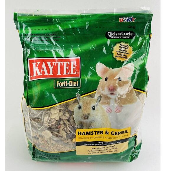 Kaytee Forti-Diet Hamster And Gerbil Food, 3-Pound Nutritionally Fortified Gree - Picture 1 of 14